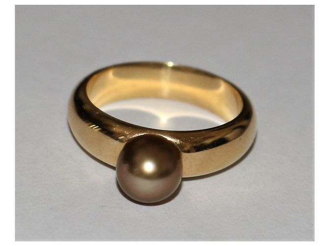 Autre Marque Anello con perla marina in oro giallo 18K D'oro - vista 6