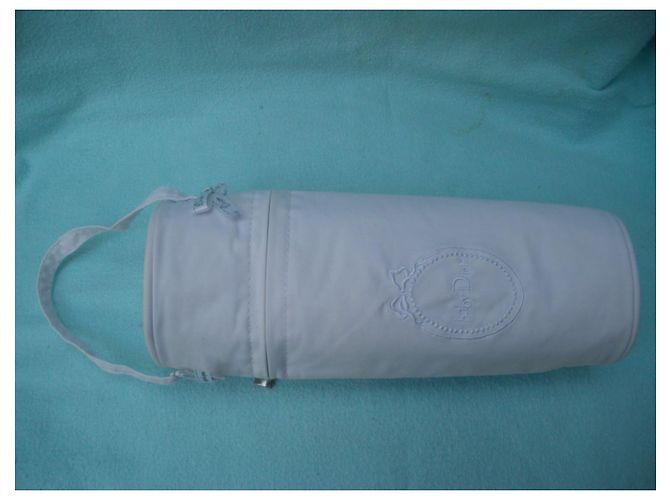 Baby Dior Flaschenhalter Abdeckung Eggshell Stoff Aus weiß - Ansicht 3