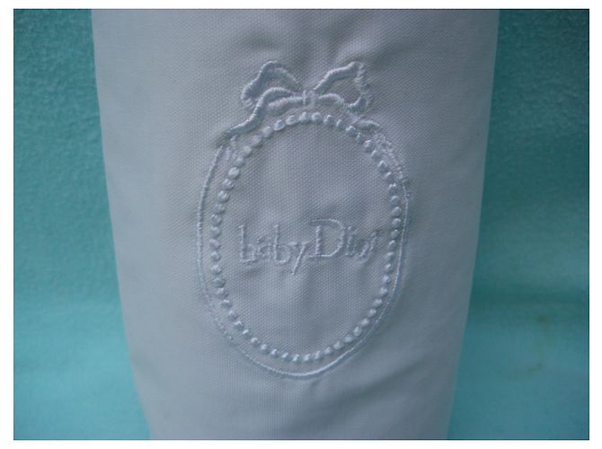 Baby Dior Flaschenhalter Abdeckung Eggshell Stoff Aus weiß - Ansicht 6