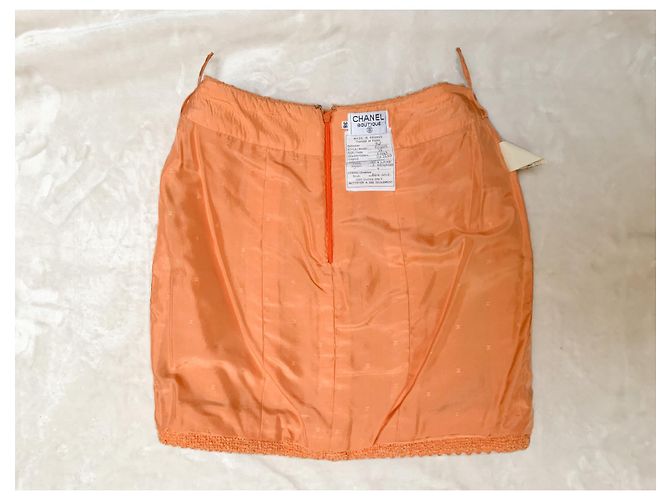 Chanel Terno mítico de tweed primavera 1994 Laranja - vista 13