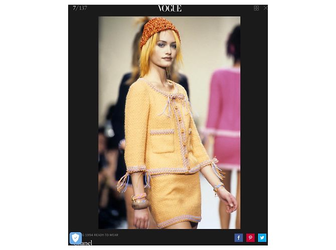 Chanel Terno mítico de tweed primavera 1994 Laranja - vista 16