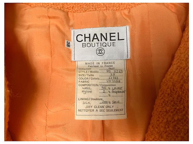 Chanel Terno mítico de tweed primavera 1994 Laranja - vista 3