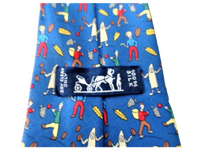 Hermès Blue Silk Tie - view 5