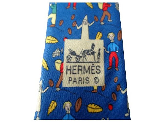 Hermès Blue Silk Tie - view 6