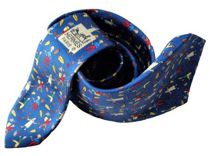 Hermès Blue Silk Tie - view 7