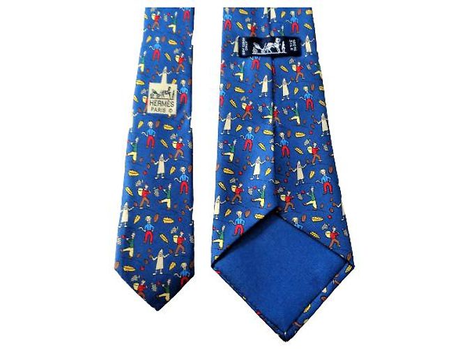 Hermès Blue Silk Tie - view 8