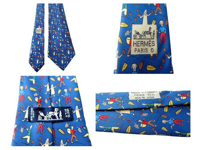 Hermès Blue Silk Tie - view 9
