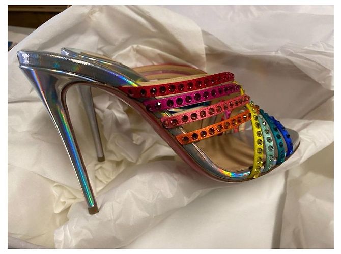 Sandali Christian Louboutin Multicolore a Strisce - vista 5