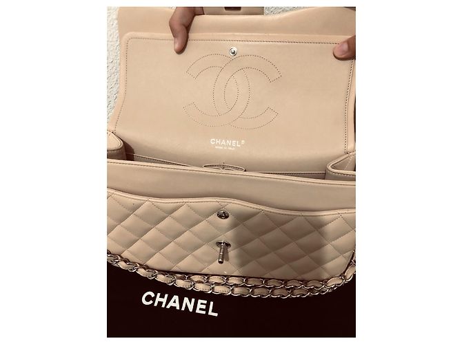 Timeless Borsa a mano Chanel Jumbo in pelle d'agnello argento - vista 16