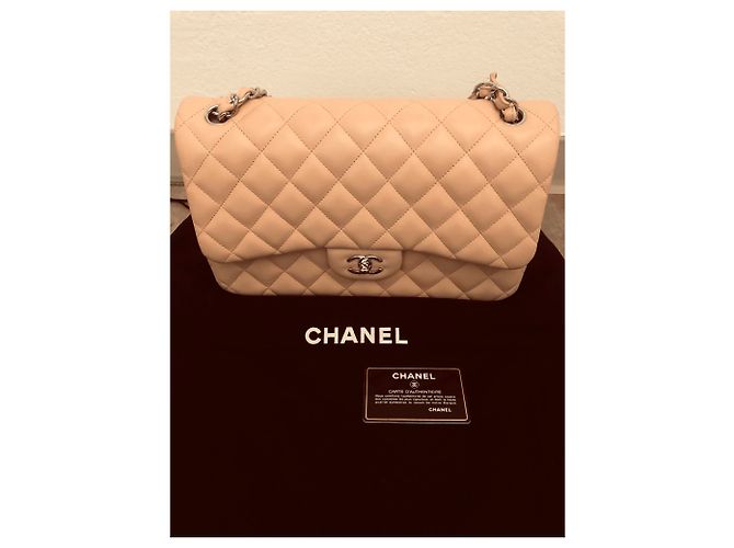 Timeless Borsa a mano Chanel Jumbo in pelle d'agnello argento - vista 17