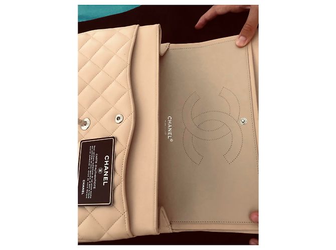 Timeless Borsa a mano Chanel Jumbo in pelle d'agnello argento - vista 23