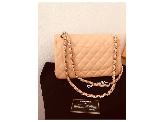 Timeless Borsa a mano Chanel Jumbo in pelle d'agnello argento - vista 28