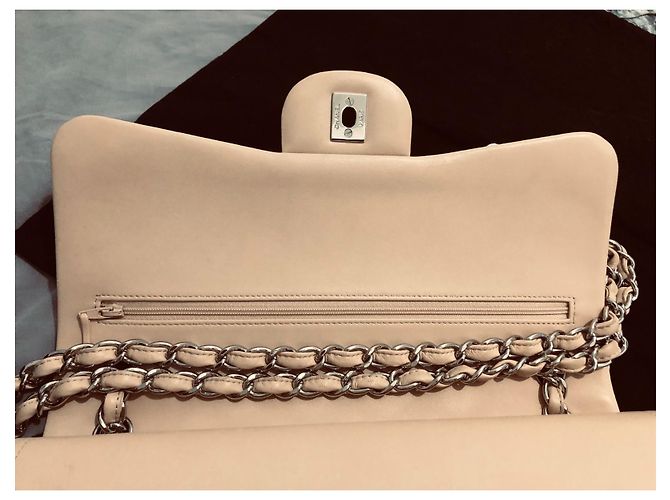 Timeless Borsa a mano Chanel Jumbo in pelle d'agnello argento - vista 6