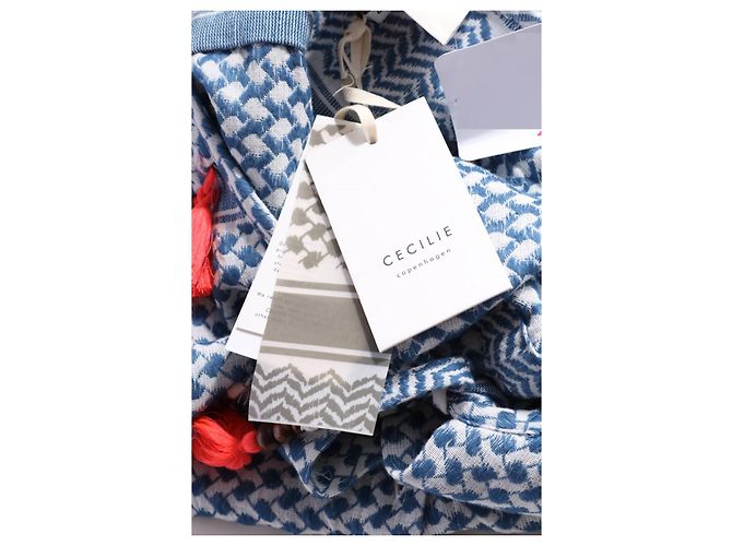 Abito in cotone Cecilie Copenhagen Bianco Blu - vista 3