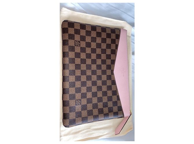 Pochette Louis Vuitton Daily Marrone Rosa Pelle - vista 2