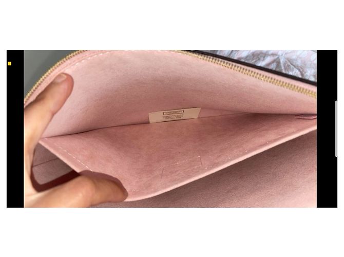Pochette Louis Vuitton Daily Marrone Rosa Pelle - vista 8