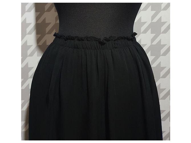 Falda de seda negra Pomandère Talla 38 Negro - vista 2