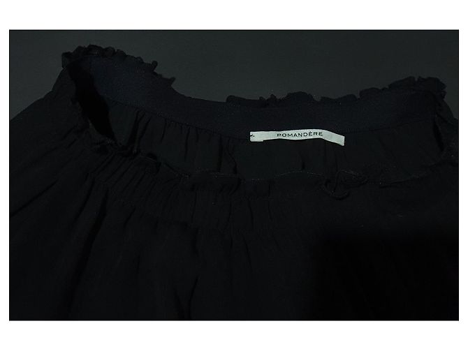 Falda de seda negra Pomandère Talla 38 Negro - vista 4