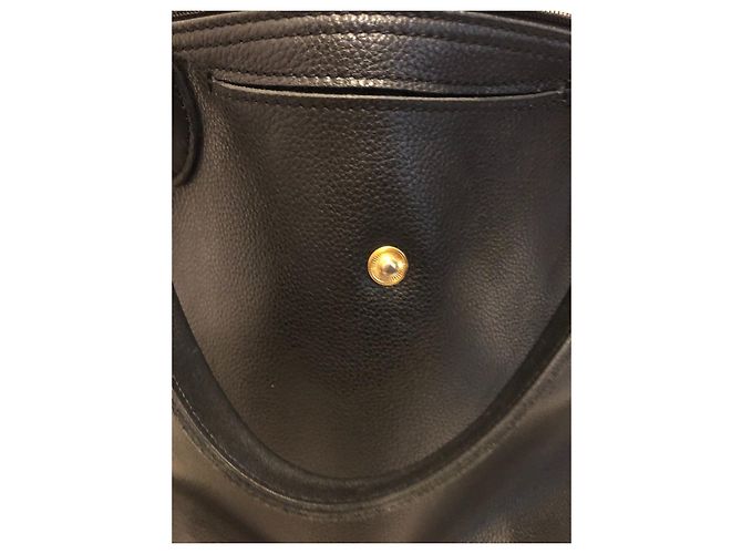 Longchamp schwarze Handtasche aus genarbtem Leder - Ansicht 12