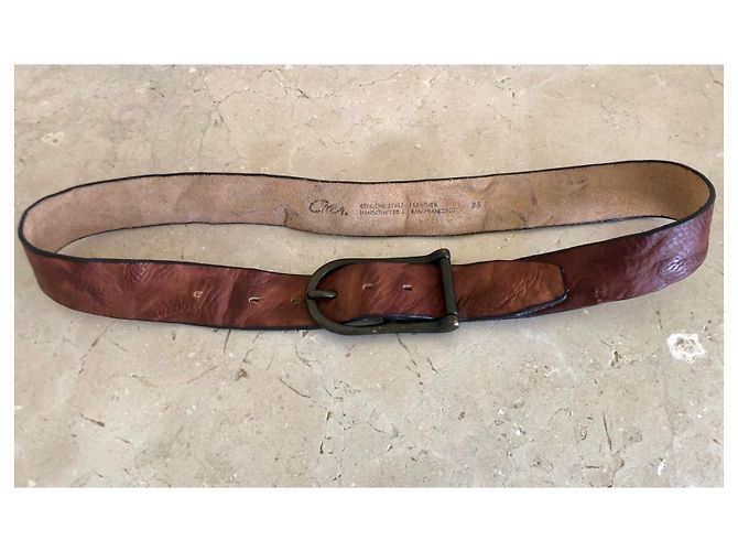 Autre Marque fawn leather belt Circa fawn leather for 96/100 cm Brown - view 2