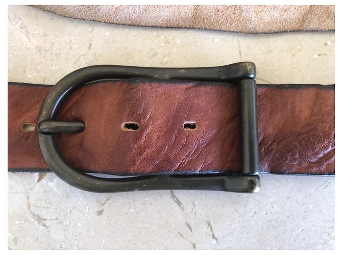 Autre Marque fawn leather belt Circa fawn leather for 96/100 cm Brown - view 3
