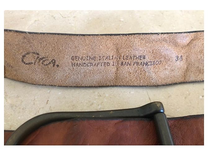 Autre Marque fawn leather belt Circa fawn leather for 96/100 cm Brown - view 4