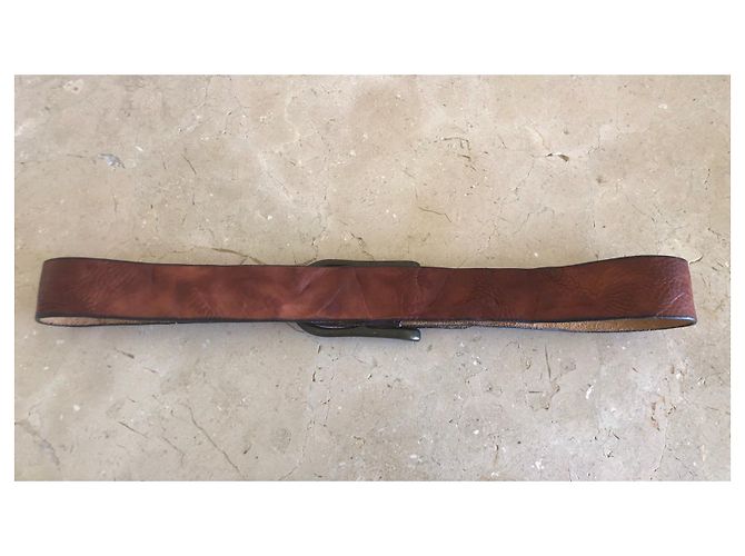 Autre Marque fawn leather belt Circa fawn leather for 96/100 cm Brown - view 7