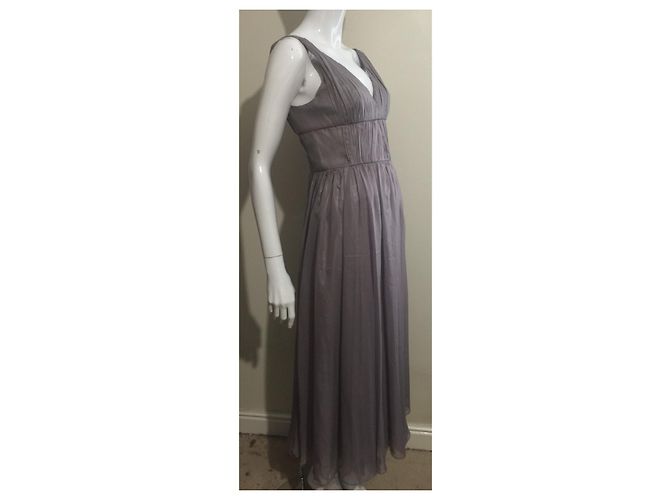 Metallisches Abendkleid Vera Wang mainline Silber - Ansicht 2