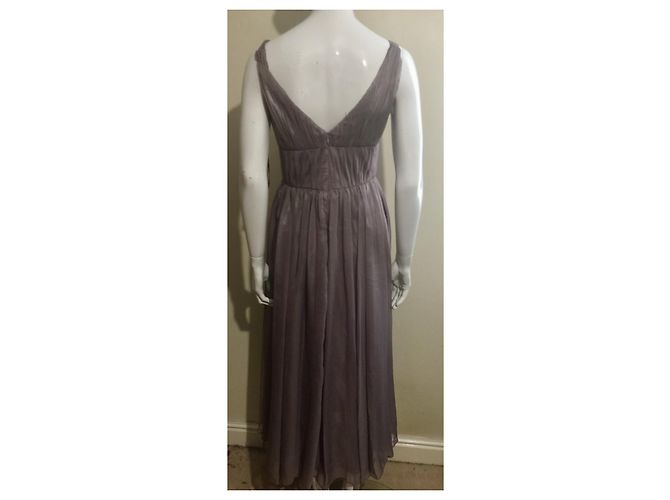 Metallisches Abendkleid Vera Wang mainline Silber - Ansicht 3