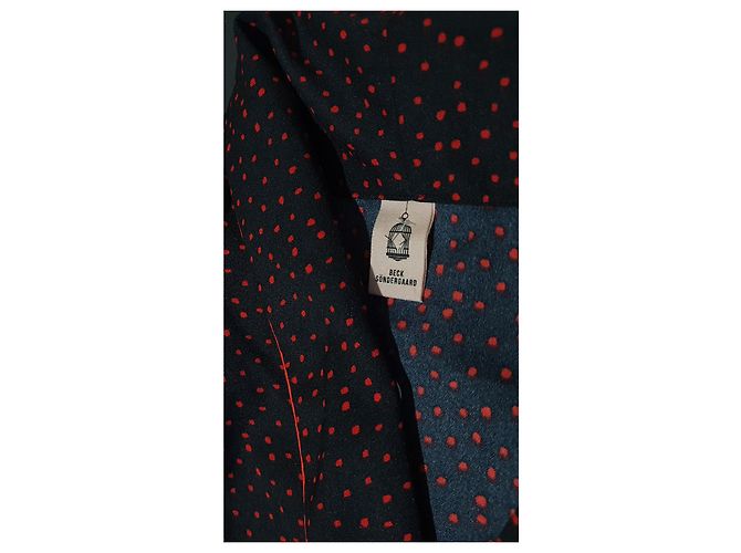 Autre Marque Blazer Kimono Beck Sonder Gaard a Pois Nero e Rosso - vista 4