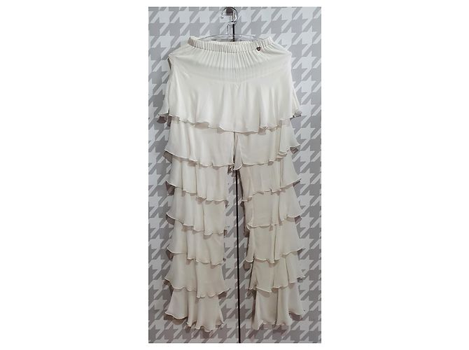 Pantalones blancos de viscosa Twin Set - vista 4