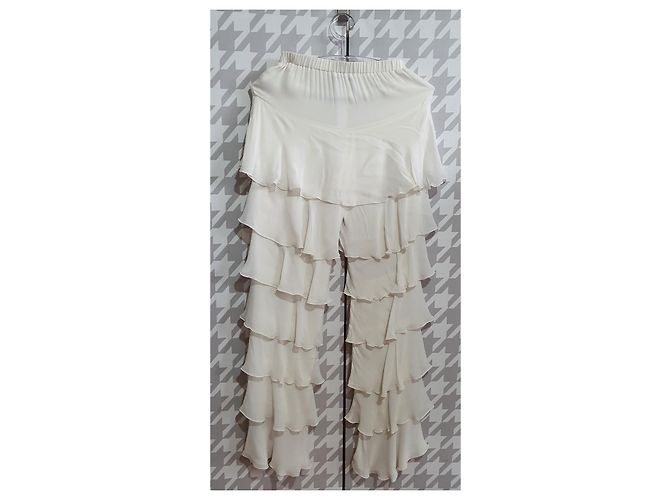 Pantalones blancos de viscosa Twin Set - vista 5