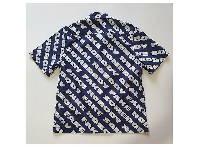 Camicia Wood Wood Brandon Bianca e Blu in Cotone Bianco - vista 2