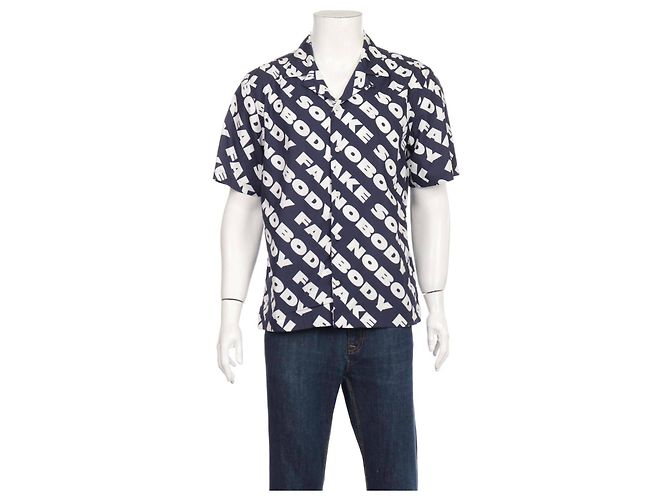 Camicia Wood Wood Brandon Bianca e Blu in Cotone Bianco - vista 3
