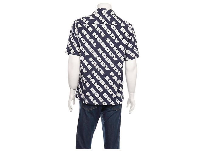 Camicia Wood Wood Brandon Bianca e Blu in Cotone Bianco - vista 4