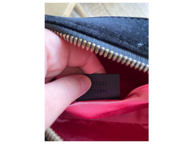 Gucci Marmont piccolo velluto "Bambi" Nero Rosa Verde Arancione - vista 2
