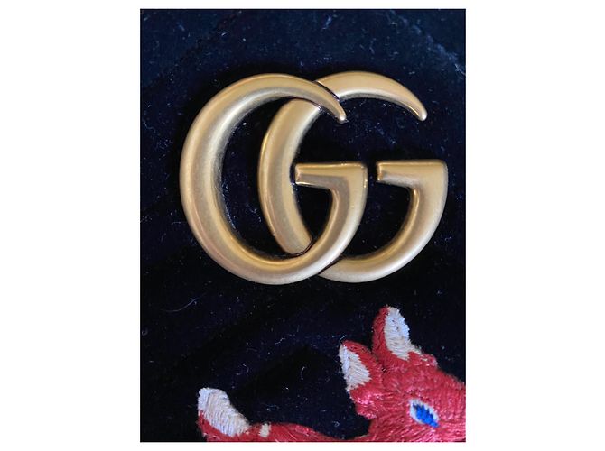 Gucci Marmont piccolo velluto "Bambi" Nero Rosa Verde Arancione - vista 6