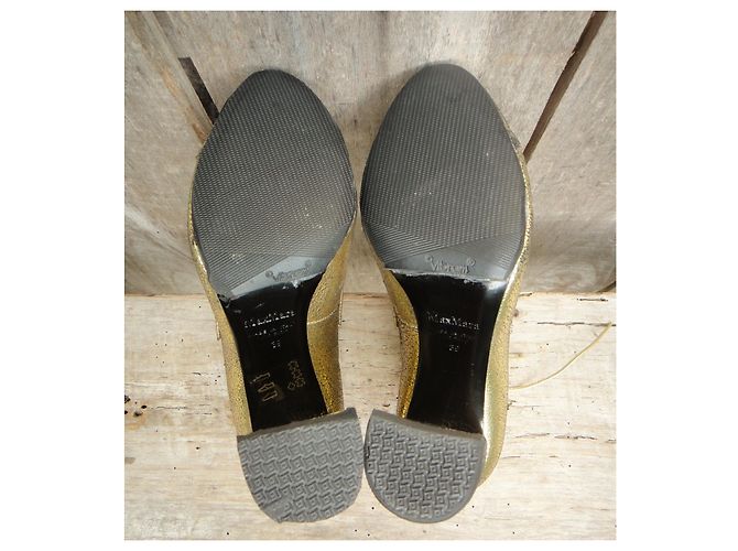 Botas Max Mara de cuero dorado talla 39 - vista 4