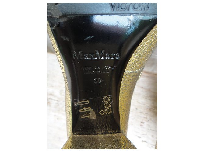 Botas Max Mara de cuero dorado talla 39 - vista 5