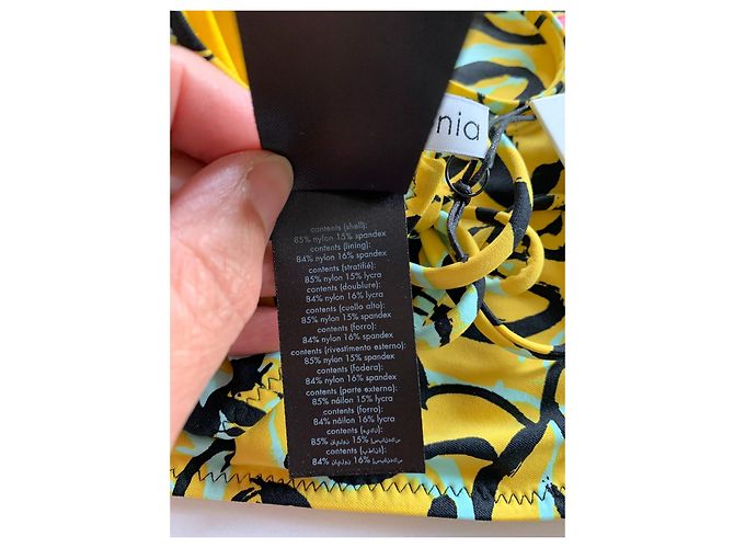 Diane Von Furstenberg Badeanzug Schwarz Gelb - Ansicht 10