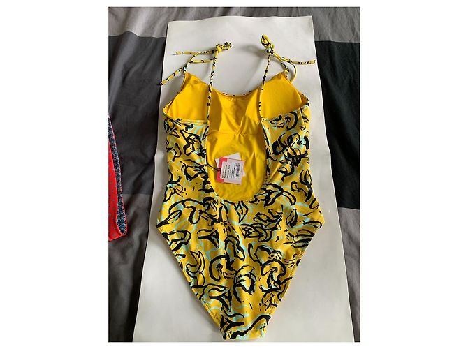 Diane Von Furstenberg Badeanzug Schwarz Gelb - Ansicht 11