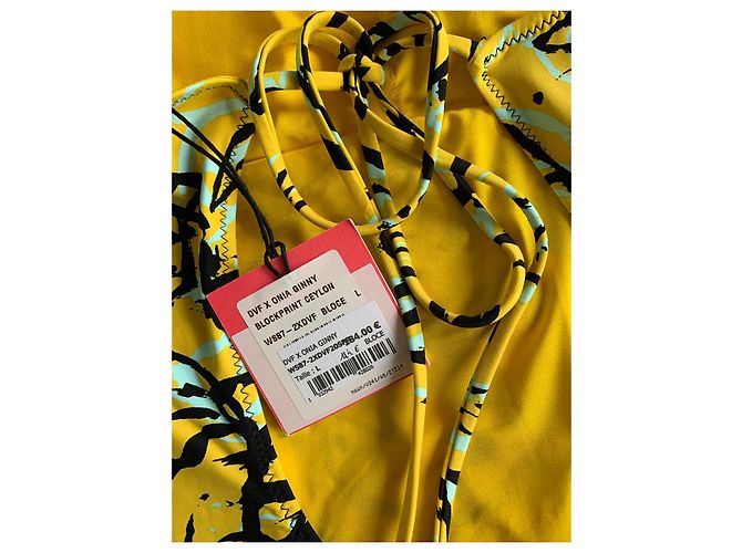 Diane Von Furstenberg Badeanzug Schwarz Gelb - Ansicht 7