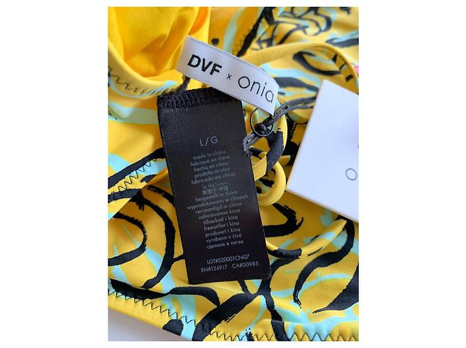 Diane Von Furstenberg Badeanzug Schwarz Gelb - Ansicht 9