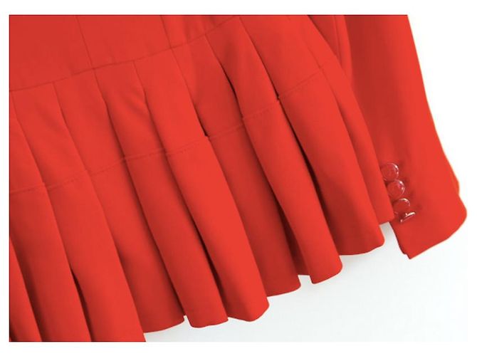 Alexander Mcqueen Resort '15 Giacca con orlo peplo Rosso - view 2