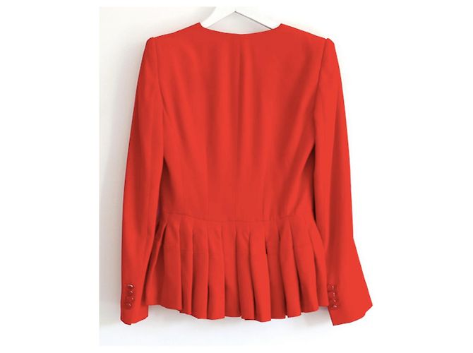 Alexander Mcqueen Resort '15 Giacca con orlo peplo Rosso - view 4