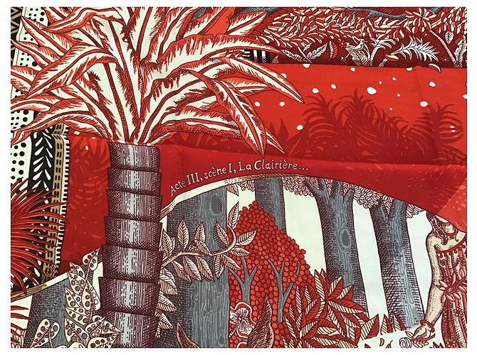Hermès Scialle "atto III svene I la radura" Rosso - vista 9