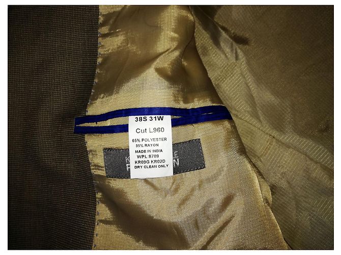 Kenneth Cole Abito da uomo slim-fit marrone di Macy's NWT, Size 48 - vista 10