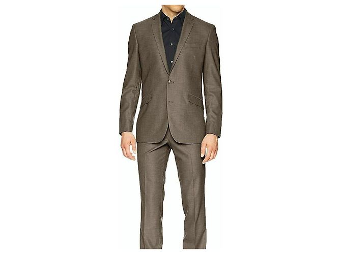 Kenneth Cole Abito da uomo slim-fit marrone di Macy's NWT, Size 48 - vista 2