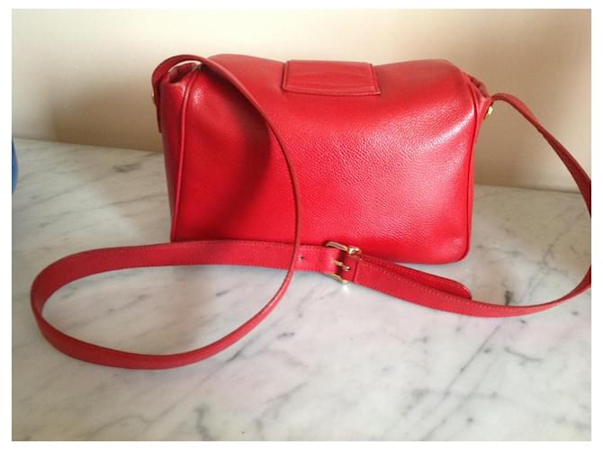 Borsa a tracolla Givenchy Obsedia in pelle martellata rossa Rosso - vista 5