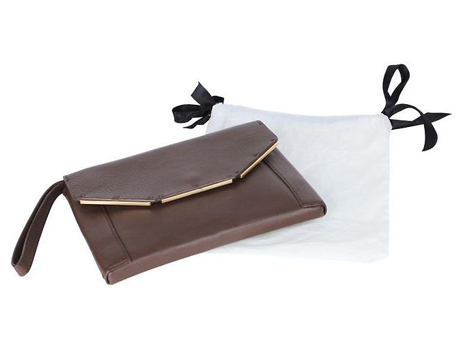 Lanvin Embreagem Envelope Marrom - vista 5